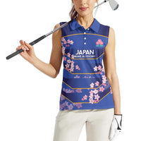 Custom Japan Rugby Women Sleeveless Polo Shirt Go Brave Blossoms - Wonder Print Shop