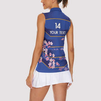 Custom Japan Rugby Women Sleeveless Polo Shirt Go Brave Blossoms - Wonder Print Shop