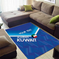 Custom Kuwait Football Area Rug Al-Azraq Sporty Style - Wonder Print Shop