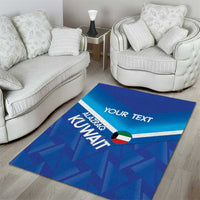 Custom Kuwait Football Area Rug Al-Azraq Sporty Style - Wonder Print Shop