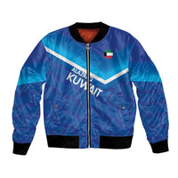 Custom Kuwait Football Bomber Jacket Al-Azraq Sporty Style - Wonder Print Shop