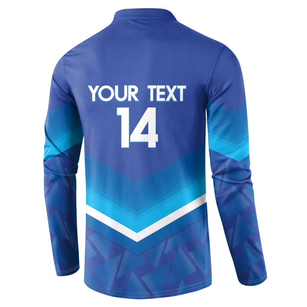 Custom Kuwait Football Button Sweatshirt Al-Azraq Sporty Style - Wonder Print Shop