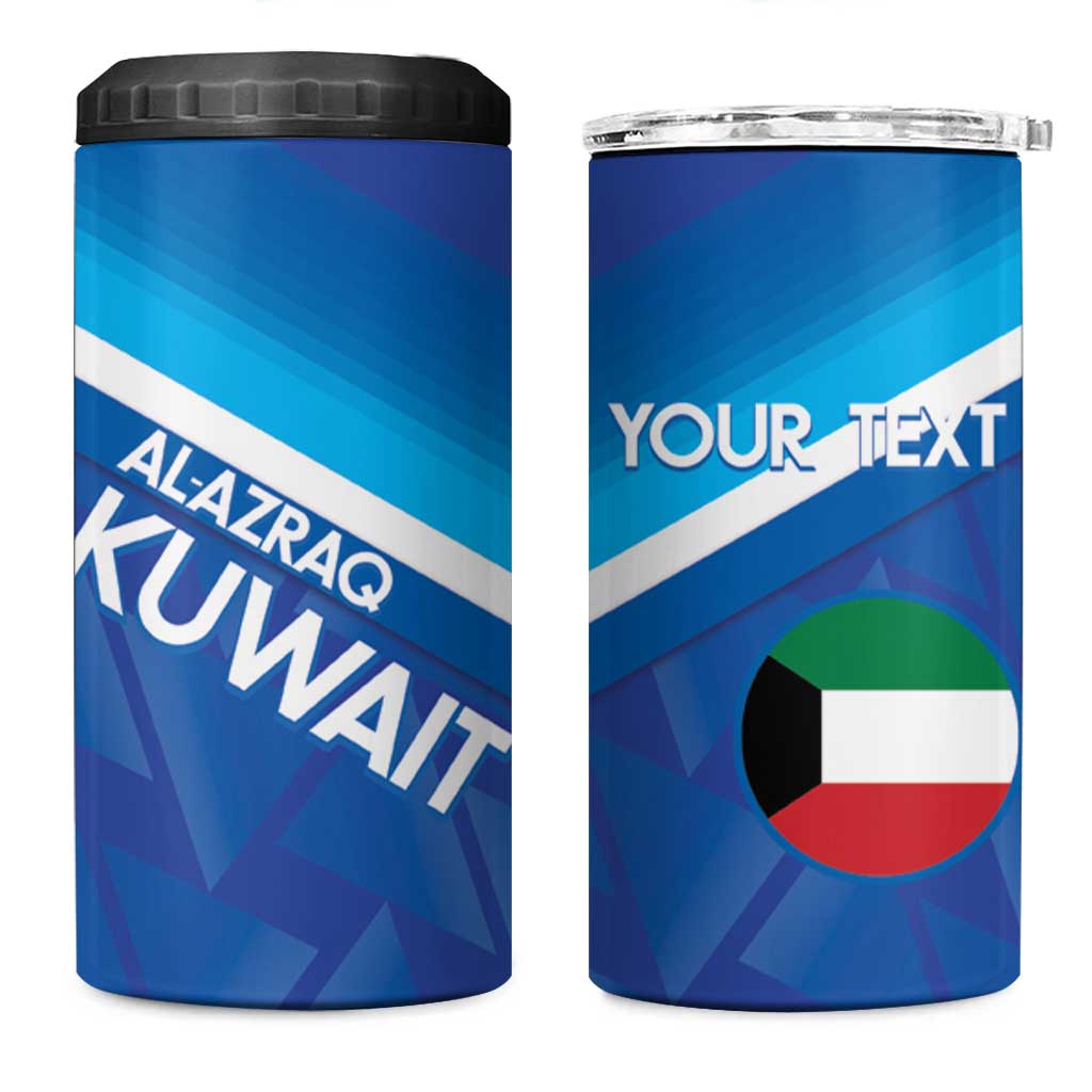 Custom Kuwait Football 4 in 1 Can Cooler Tumbler Al-Azraq Sporty Style - Wonder Print Shop