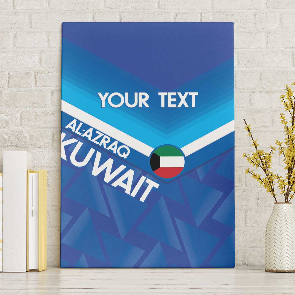 Custom Kuwait Football Canvas Wall Art Al-Azraq Sporty Style - Wonder Print Shop