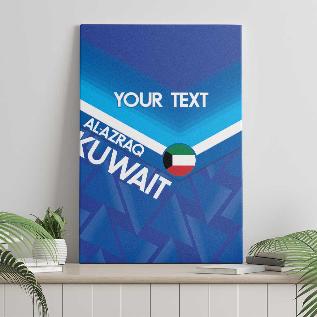 Custom Kuwait Football Canvas Wall Art Al-Azraq Sporty Style - Wonder Print Shop