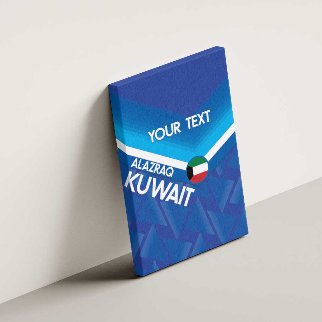 Custom Kuwait Football Canvas Wall Art Al-Azraq Sporty Style - Wonder Print Shop
