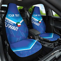 Custom Kuwait Football Car Seat Cover Al-Azraq Sporty Style - Wonder Print Shop