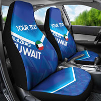 Custom Kuwait Football Car Seat Cover Al-Azraq Sporty Style - Wonder Print Shop