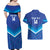 Custom Kuwait Football Couples Matching Off Shoulder Maxi Dress and Hawaiian Shirt Al-Azraq Sporty Style - Wonder Print Shop
