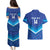Custom Kuwait Football Couples Matching Puletasi and Hawaiian Shirt Al-Azraq Sporty Style - Wonder Print Shop