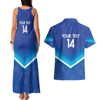 Custom Kuwait Football Couples Matching Tank Maxi Dress and Hawaiian Shirt Al-Azraq Sporty Style - Wonder Print Shop