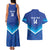 Custom Kuwait Football Couples Matching Tank Maxi Dress and Hawaiian Shirt Al-Azraq Sporty Style - Wonder Print Shop