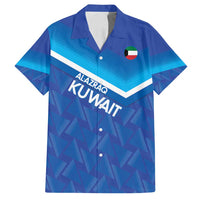 Custom Kuwait Football Family Matching Long Sleeve Bodycon Dress and Hawaiian Shirt Al-Azraq Sporty Style - Wonder Print Shop