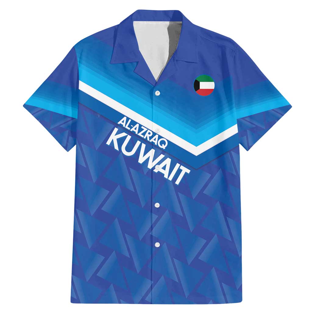 Custom Kuwait Football Family Matching Mermaid Dress and Hawaiian Shirt Al-Azraq Sporty Style - Wonder Print Shop