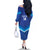 Custom Kuwait Football Family Matching Off The Shoulder Long Sleeve Dress and Hawaiian Shirt Al-Azraq Sporty Style - Wonder Print Shop