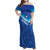 Custom Kuwait Football Family Matching Off Shoulder Maxi Dress and Hawaiian Shirt Al-Azraq Sporty Style - Wonder Print Shop