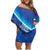 Custom Kuwait Football Family Matching Off Shoulder Short Dress and Hawaiian Shirt Al-Azraq Sporty Style - Wonder Print Shop