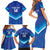 Custom Kuwait Football Family Matching Short Sleeve Bodycon Dress and Hawaiian Shirt Al-Azraq Sporty Style - Wonder Print Shop