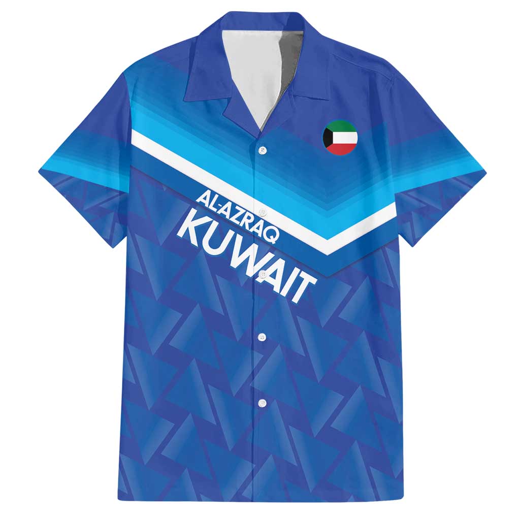 Custom Kuwait Football Family Matching Short Sleeve Bodycon Dress and Hawaiian Shirt Al-Azraq Sporty Style - Wonder Print Shop