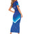 Custom Kuwait Football Family Matching Short Sleeve Bodycon Dress and Hawaiian Shirt Al-Azraq Sporty Style - Wonder Print Shop