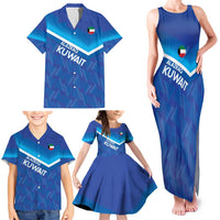 Custom Kuwait Football Family Matching Tank Maxi Dress and Hawaiian Shirt Al-Azraq Sporty Style - Wonder Print Shop