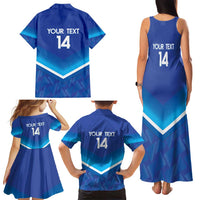 Custom Kuwait Football Family Matching Tank Maxi Dress and Hawaiian Shirt Al-Azraq Sporty Style - Wonder Print Shop