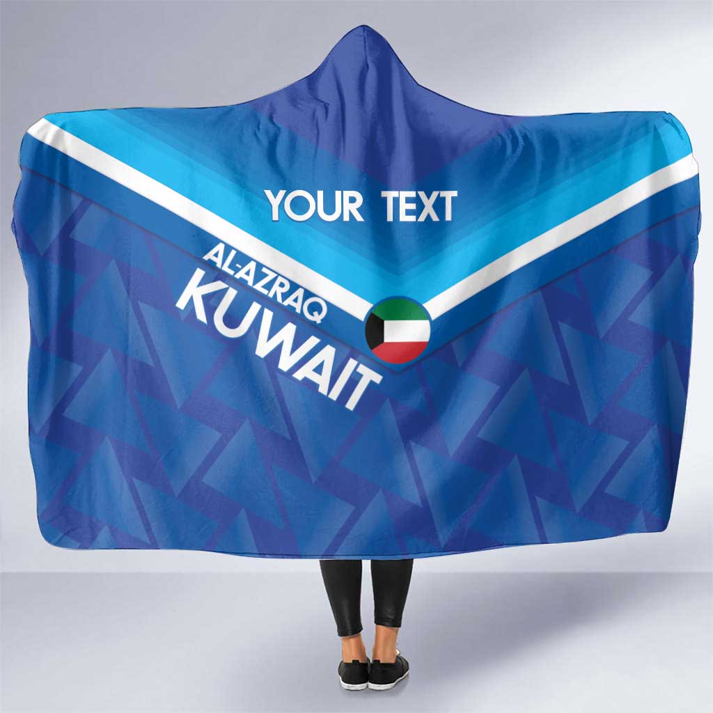 Custom Kuwait Football Hooded Blanket Al-Azraq Sporty Style