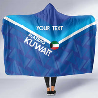 Custom Kuwait Football Hooded Blanket Al-Azraq Sporty Style