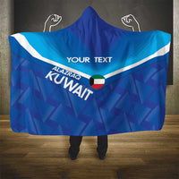 Custom Kuwait Football Hooded Blanket Al-Azraq Sporty Style
