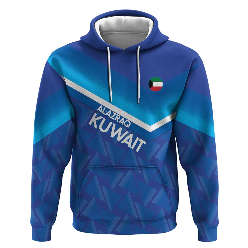 Custom Kuwait Football Hoodie Al-Azraq Sporty Style - Wonder Print Shop