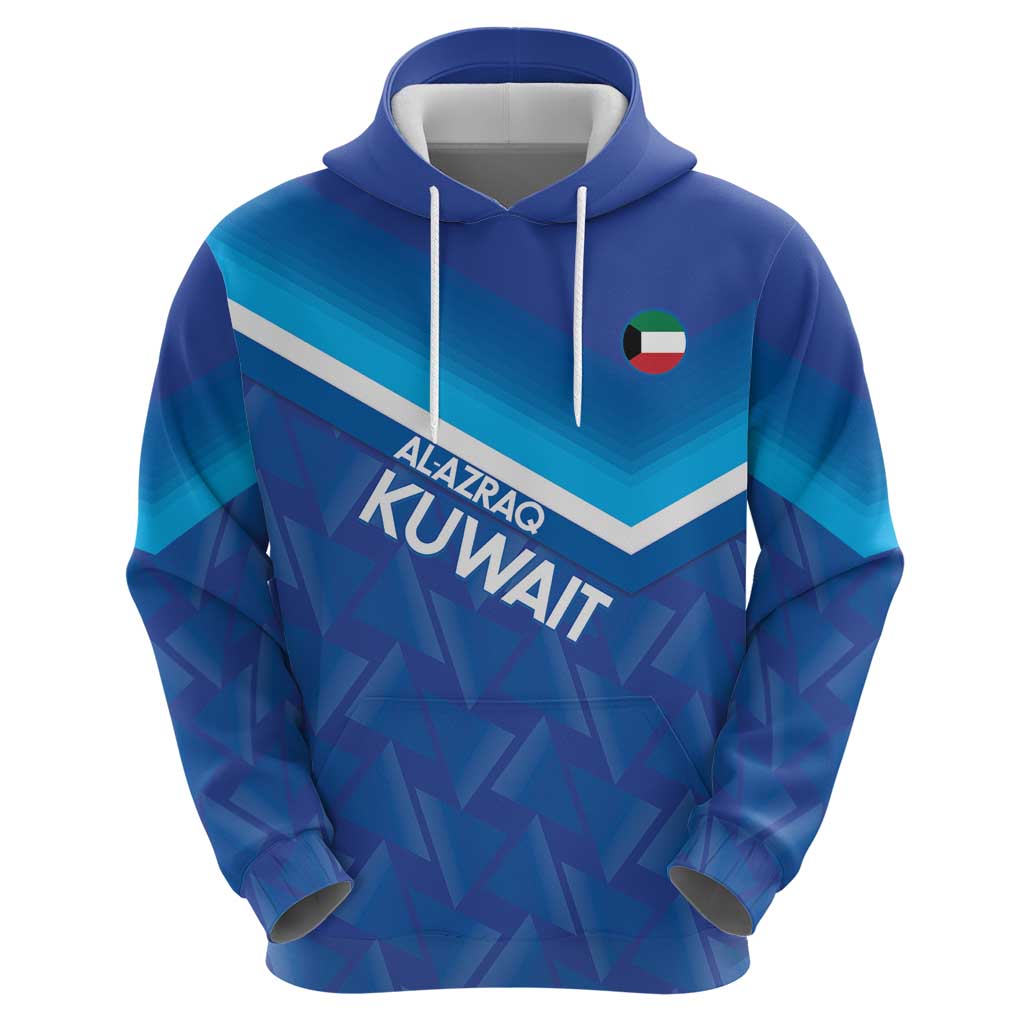 Custom Kuwait Football Hoodie Al-Azraq Sporty Style - Wonder Print Shop