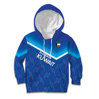 Custom Kuwait Football Kid Hoodie Al-Azraq Sporty Style - Wonder Print Shop