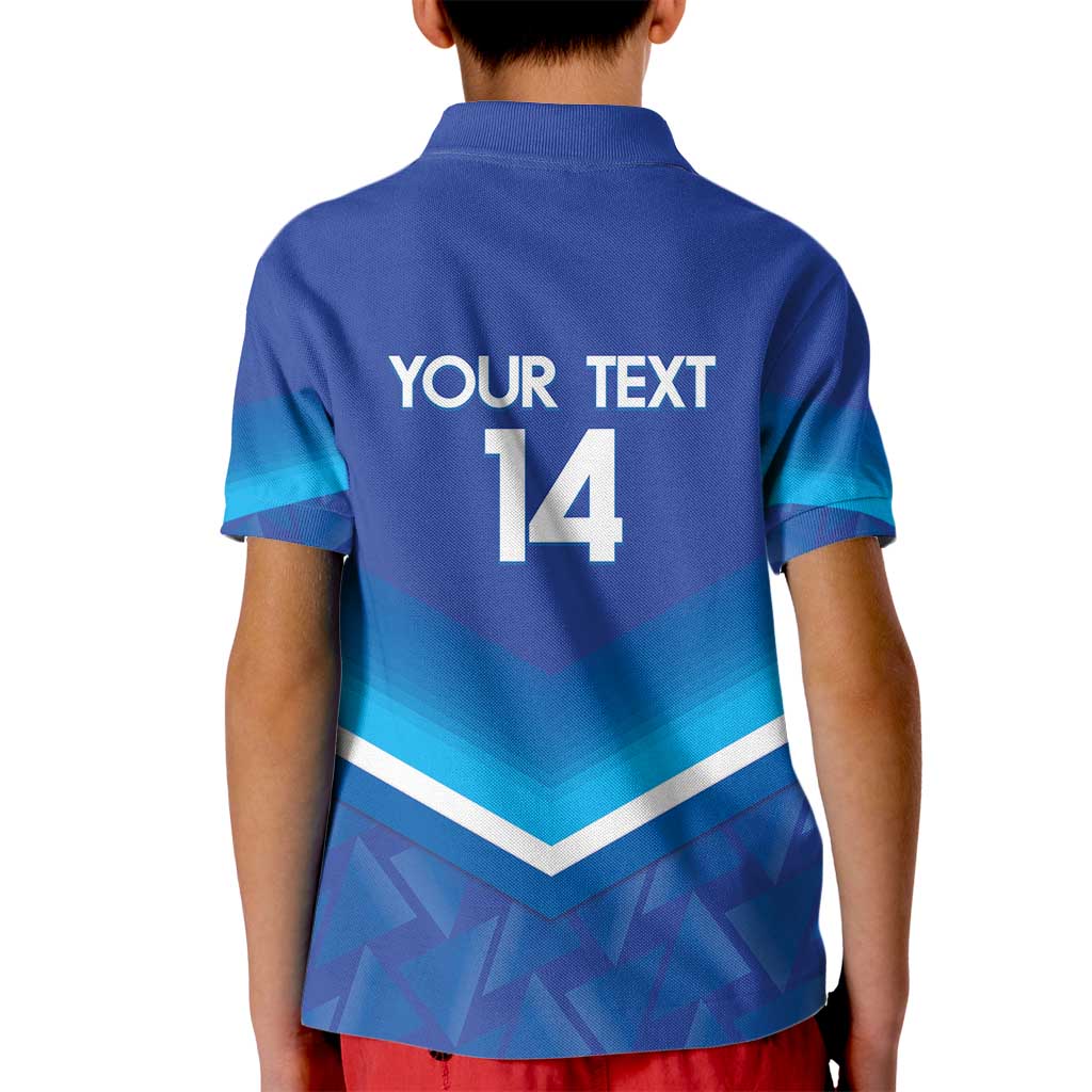 Custom Kuwait Football Kid Polo Shirt Al-Azraq Sporty Style - Wonder Print Shop