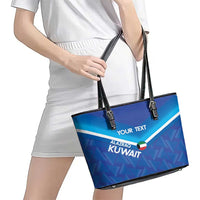 Custom Kuwait Football Leather Tote Bag Al-Azraq Sporty Style - Wonder Print Shop
