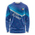 Custom Kuwait Football Long Sleeve Shirt Al-Azraq Sporty Style - Wonder Print Shop