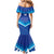 Custom Kuwait Football Mermaid Dress Al-Azraq Sporty Style - Wonder Print Shop