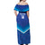 Custom Kuwait Football Off Shoulder Maxi Dress Al-Azraq Sporty Style - Wonder Print Shop