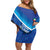 Custom Kuwait Football Off Shoulder Short Dress Al-Azraq Sporty Style - Wonder Print Shop