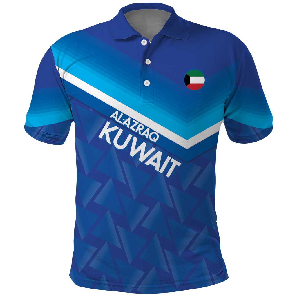 Custom Kuwait Football Polo Shirt Al-Azraq Sporty Style - Wonder Print Shop