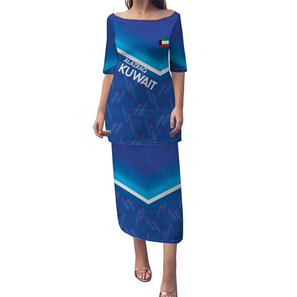 Custom Kuwait Football Puletasi Al-Azraq Sporty Style - Wonder Print Shop