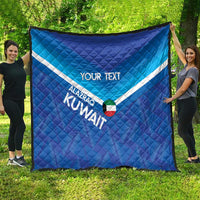 Custom Kuwait Football Quilt Al-Azraq Sporty Style - Wonder Print Shop