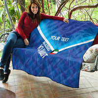 Custom Kuwait Football Quilt Al-Azraq Sporty Style - Wonder Print Shop