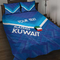 Custom Kuwait Football Quilt Bed Set Al-Azraq Sporty Style - Wonder Print Shop