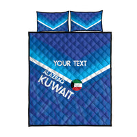 Custom Kuwait Football Quilt Bed Set Al-Azraq Sporty Style - Wonder Print Shop