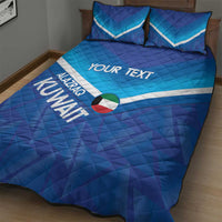 Custom Kuwait Football Quilt Bed Set Al-Azraq Sporty Style - Wonder Print Shop