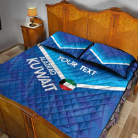 Custom Kuwait Football Quilt Bed Set Al-Azraq Sporty Style - Wonder Print Shop