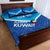 Custom Kuwait Football Quilt Bed Set Al-Azraq Sporty Style - Wonder Print Shop