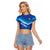 Custom Kuwait Football Raglan Cropped T Shirt Al-Azraq Sporty Style - Wonder Print Shop