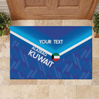 Custom Kuwait Football Rubber Doormat Al-Azraq Sporty Style - Wonder Print Shop