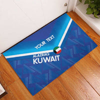 Custom Kuwait Football Rubber Doormat Al-Azraq Sporty Style - Wonder Print Shop